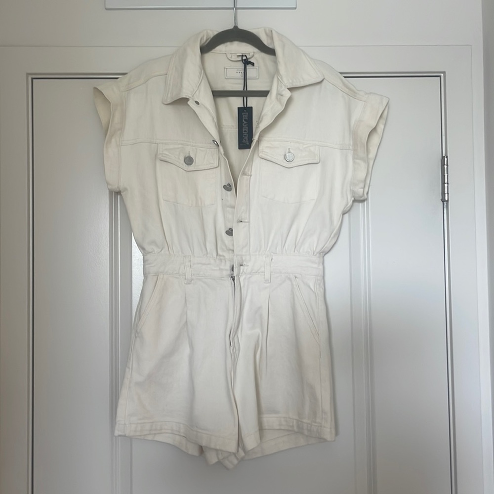 Blank NYC White denim romper